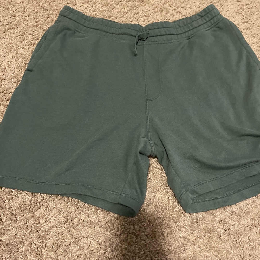Green sweat shorts